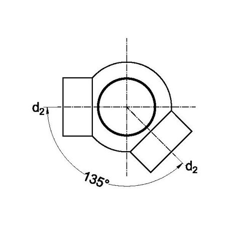 Double ball branch 88,5° - 135°