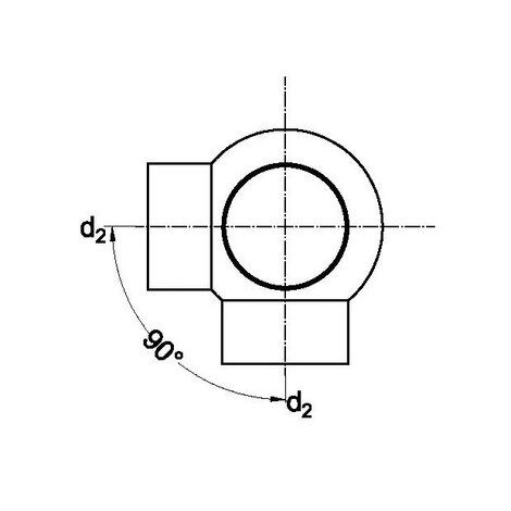 Double ball branch 88,5° - 90°