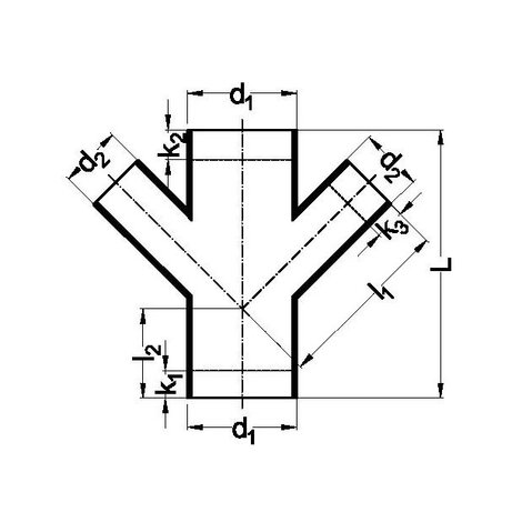 Branch double 45°