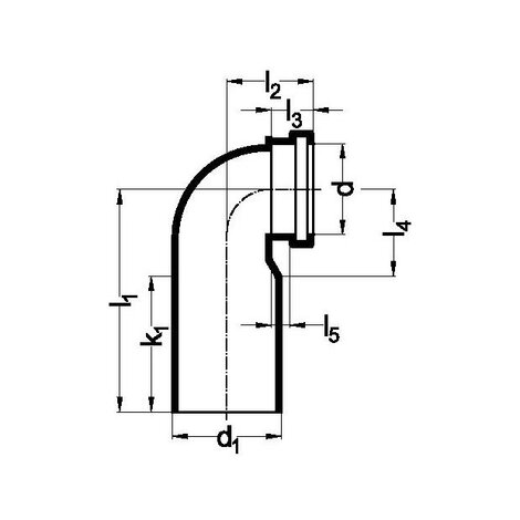 Wall-lavatory bend 90°With protection plug