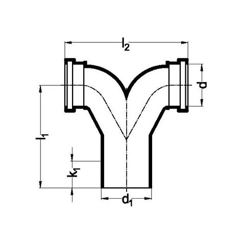 Double wall-lavatory bend 90° (vertical)With protection plug