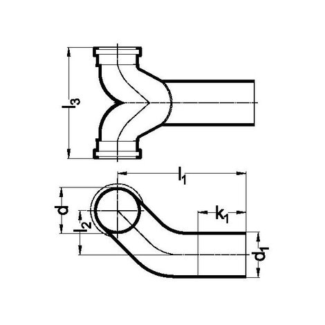 Double wall-lavatory bend 90° (horizontal)With protection plug