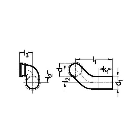 Wall-lavatory bend 90° (horizontal) leftWith protection plug