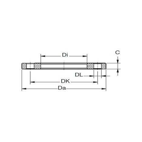 Blind flange PP ductile iron coreDimensions according to DIN 2501 PN10