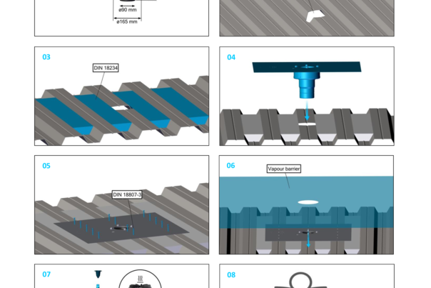 Akasison reinforcement plate XL90 with vapour barrier connection and fire protection - code 749722